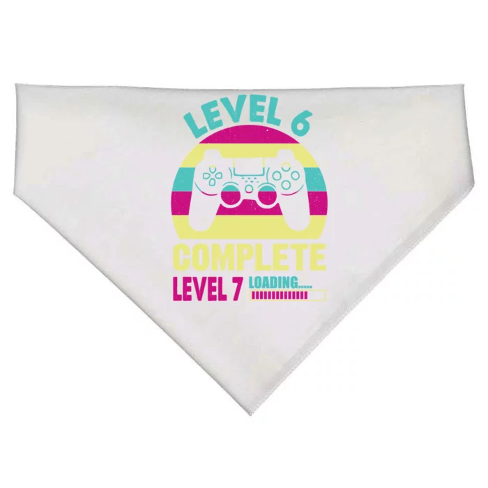 Gamer Level 6 Complete Level 7 Loading 6th Birthday Great Gift USA-Made Doggie Bandana