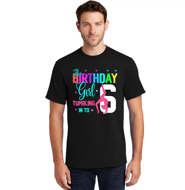 Gymnastic Lover 6th Birthday Six 6 Years Old Gymnast Girl Tall T-Shirt