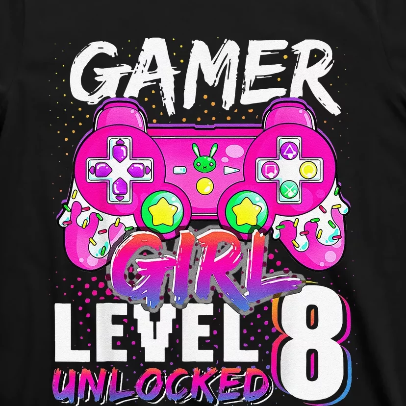 Gamer Level 8 Unlocked Video Game 8th Birthday T-Shirt