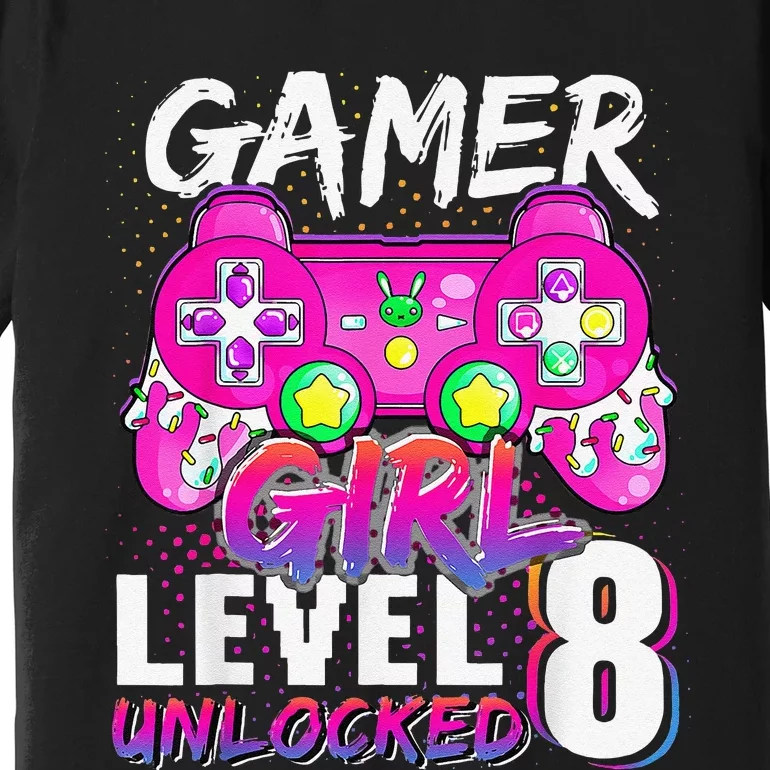 Gamer Level 8 Unlocked Video Game 8th Birthday Premium T-Shirt