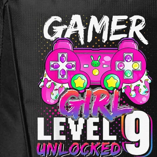 Gamer Level 9 Unlocked Video Game 9th Birthday City Backpack