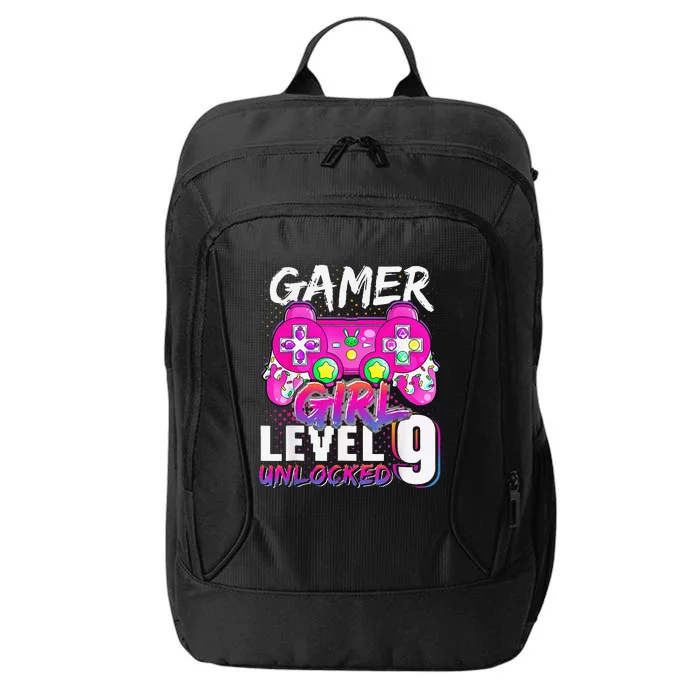 Gamer Level 9 Unlocked Video Game 9th Birthday City Backpack