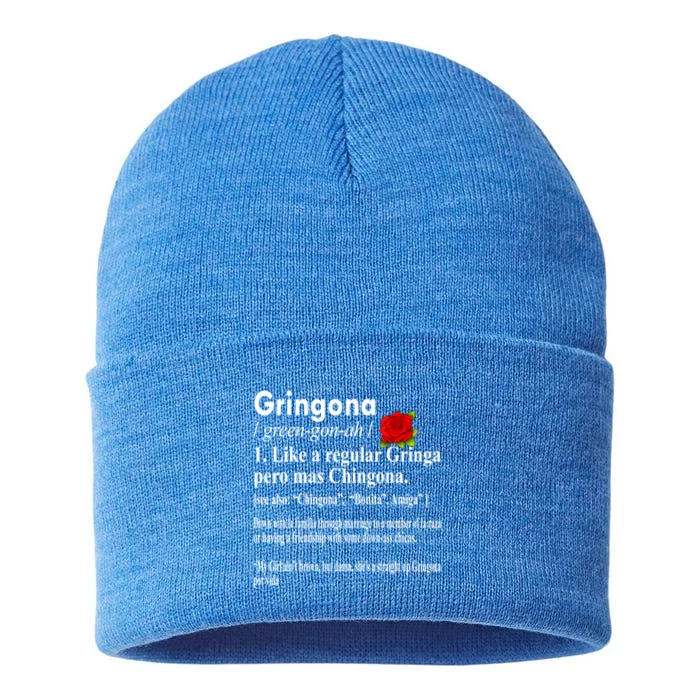 Gringona Like A Regular Gringa Pero Mas Chingona Sustainable Knit Beanie