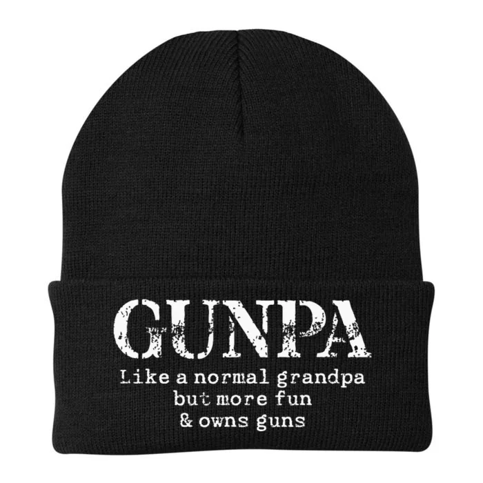 Gunpa Like A Normal Grandpa But More Fun And Owns Guns Knit Cap Winter Beanie