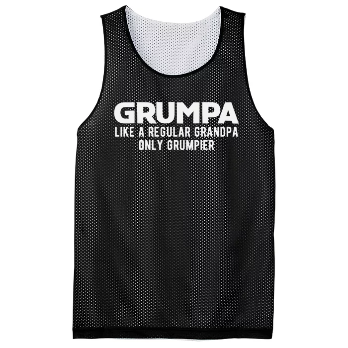 Grumpa Like A Regular Grandpa Only Grumpier Fathers Day Mesh Reversible Basketball Jersey Tank