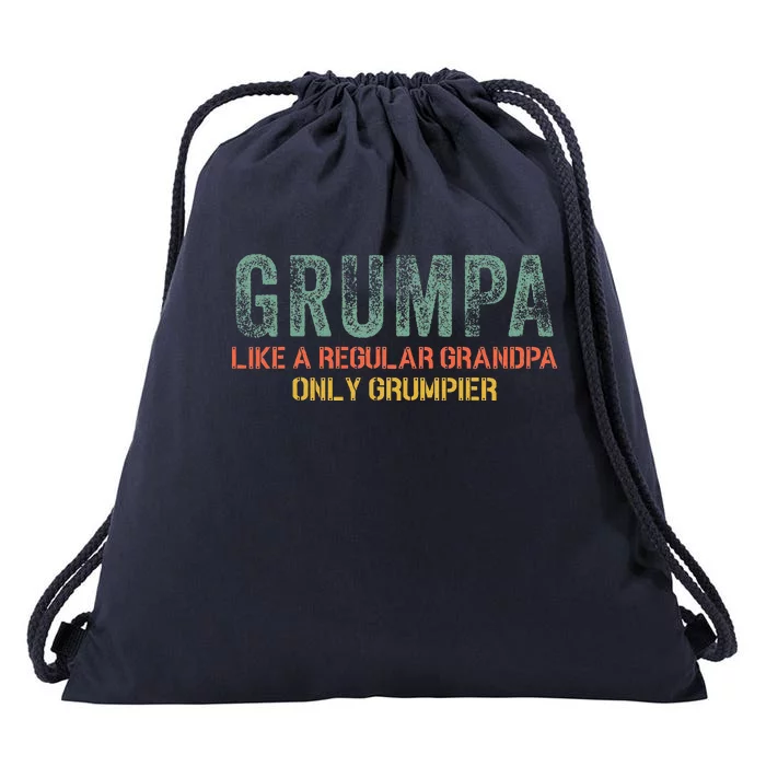 Grumpa Like A Regular Grandpa Only Grumpier Vintage Drawstring Bag