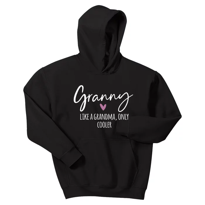 Granny Like A Grandma Only Cooler Heart MotherS Day Granny Kids Hoodie