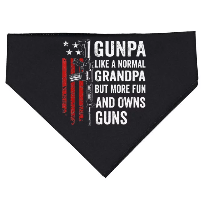 Gunpa Like A Normal Grandpa But More Fun And Owns Guns Gift USA-Made Doggie Bandana