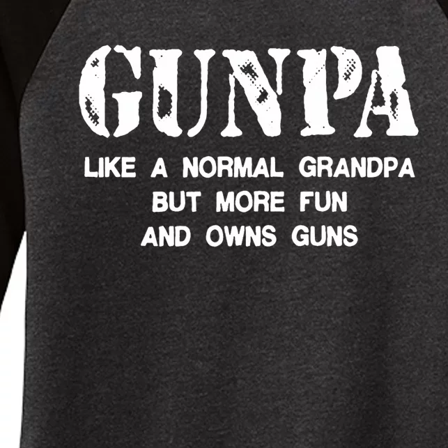 Gunpa Like A Normal Grandpa But More Fun And Owns Guns Women's Tri-Blend 3/4-Sleeve Raglan Shirt