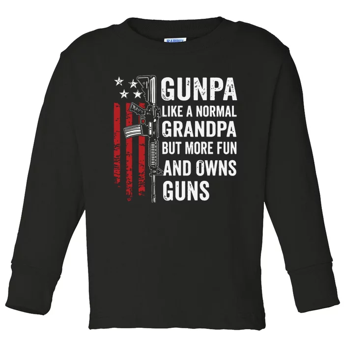 Gunpa Like A Normal Grandpa But More Fun And Owns Guns Toddler Long Sleeve Shirt