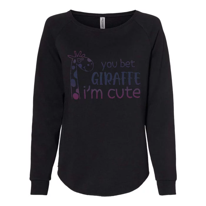 Giraffe Lover And Cool You Bet Giraffe IM Cute Womens California Wash Sweatshirt