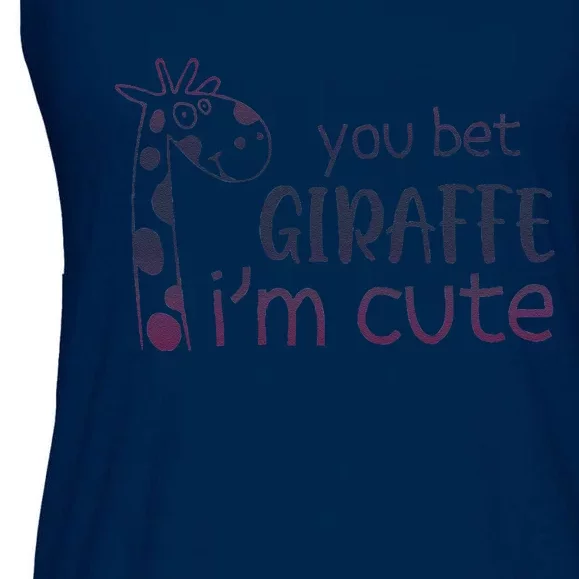 Giraffe Lover And Cool You Bet Giraffe IM Cute Ladies Essential Flowy Tank