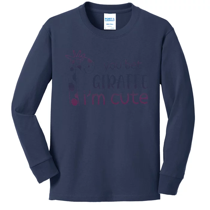 Giraffe Lover And Cool You Bet Giraffe IM Cute Kids Long Sleeve Shirt