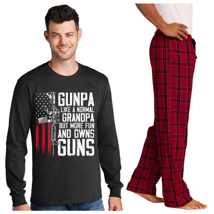 Gunpa Like A Normal Grandpa Fun And Owns Guns Long Sleeve Pajama Set