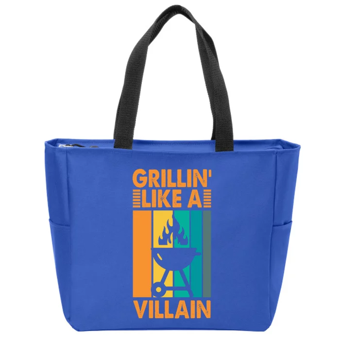 Grillin Like A Villain Gift Bbq Great Gift Zip Tote Bag