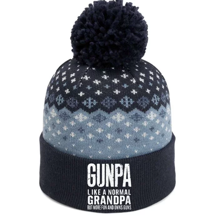 Gunpa Like A Normal Grandpa But More Fun And Owns Guns Funny The Baniff Cuffed Pom Beanie