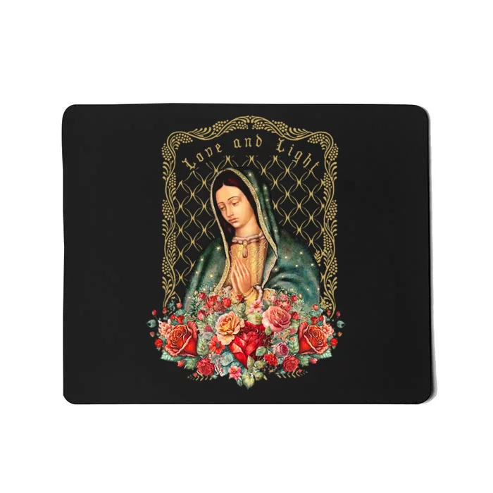 Guadalupe Love And Light Virgen De Guadalupe Gifts Mousepad