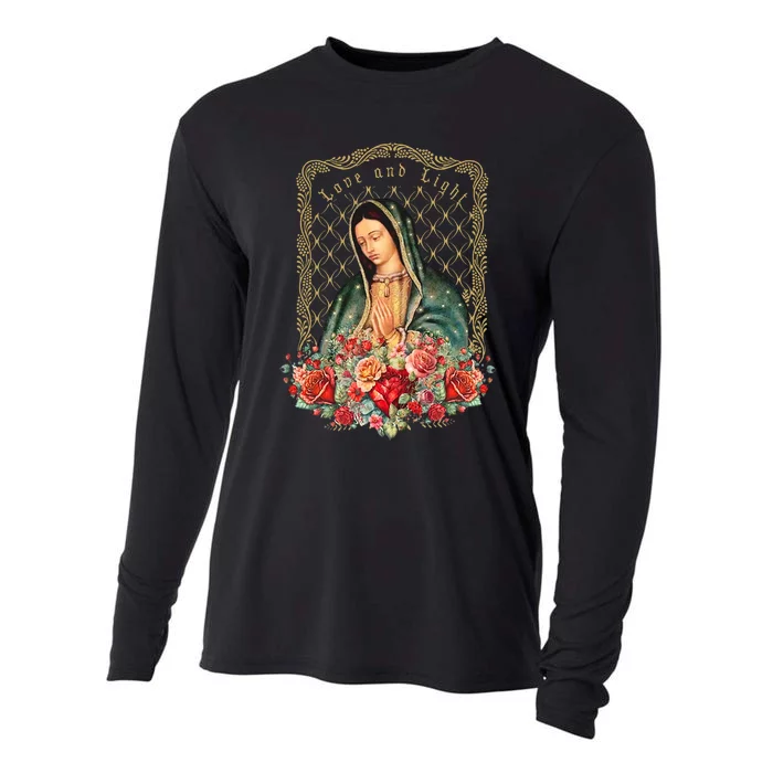 Guadalupe Love And Light Virgen De Guadalupe Gifts Cooling Performance Long Sleeve Crew