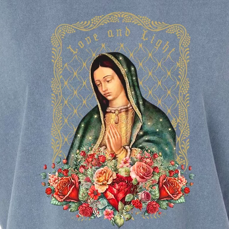 Guadalupe Love And Light Virgen De Guadalupe Gifts Garment-Dyed Women's Muscle Tee