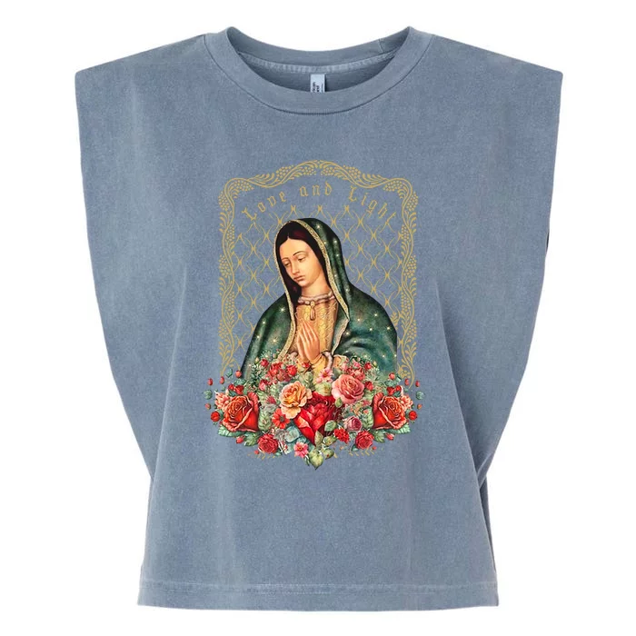 Guadalupe Love And Light Virgen De Guadalupe Gifts Garment-Dyed Women's Muscle Tee