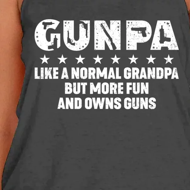 Gunpa Like A Normal Grandpa But More Fun And Owns Guns Women's Knotted Racerback Tank