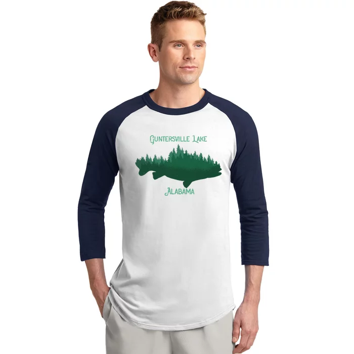 Guntersville Lake Alabama Souvenir Baseball Sleeve Shirt