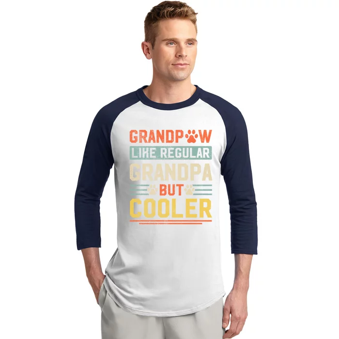 Grandpaw Like A Regular Grandpa But Cooler Tee Fathers Day Gift Baseball Sleeve Shirt