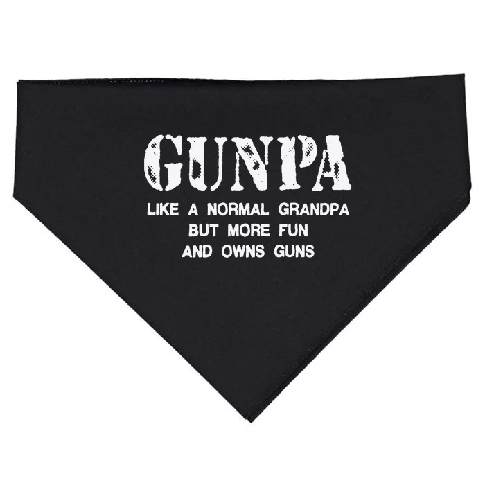 Gunpa Like A Normal Grandpa But More Fun And Owns Guns Gift USA-Made Doggie Bandana