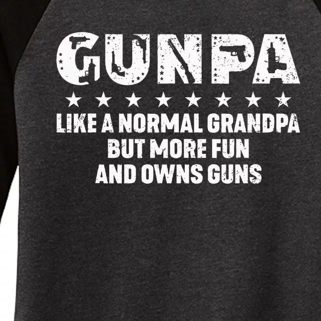 Gunpa Like A Normal Grandpa But More Fun And Owns Guns Women's Tri-Blend 3/4-Sleeve Raglan Shirt