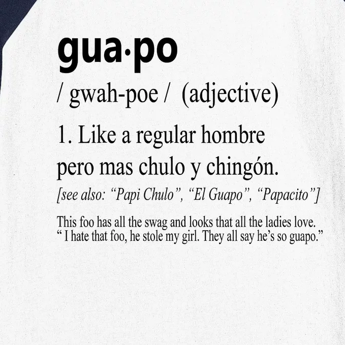 Guapo Like A Regular Hombre Pero Mas Men Women Gift Funny Baseball Sleeve Shirt