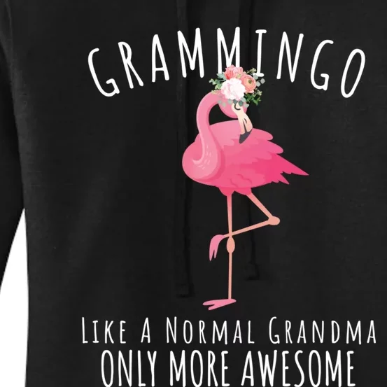 Grammingo Like An Grandma Only Awesome Floral Flamingo Gift Women's Pullover Hoodie