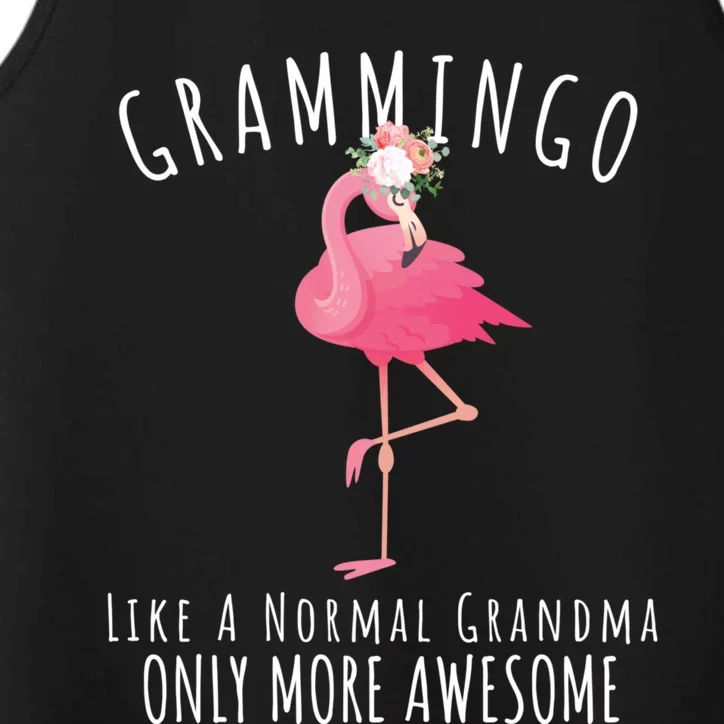 Grammingo Like An Grandma Only Awesome Floral Flamingo Gift Performance Tank