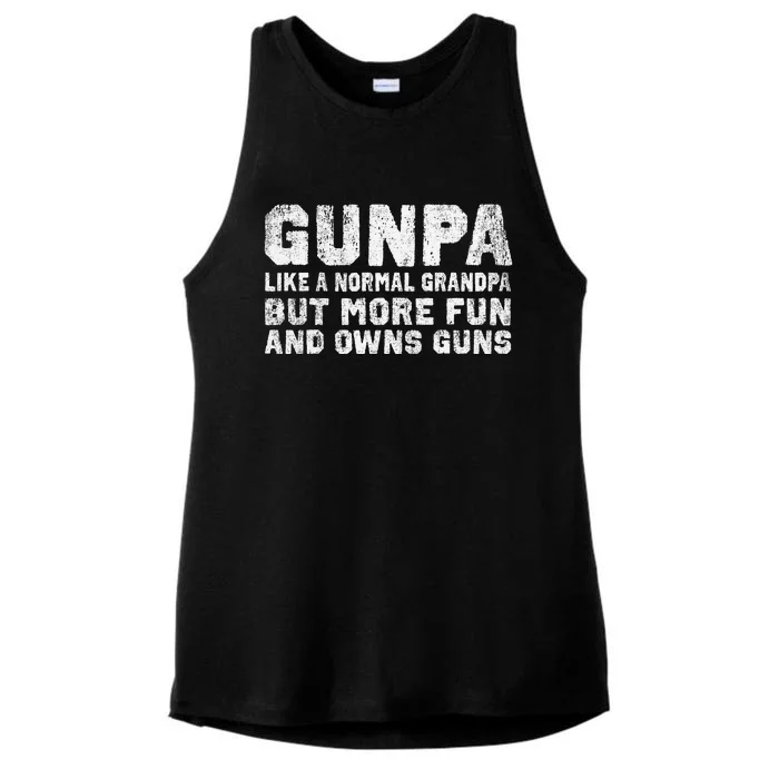 Gunpa Like A Normal Grandpa But More Fun And Owns Guns Ladies Tri-Blend Wicking Tank