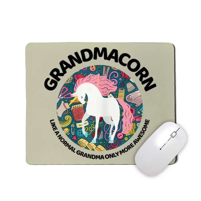 Grandmacorn Like A Grandma Only Awesome Sewing Unicorn Gift Mousepad