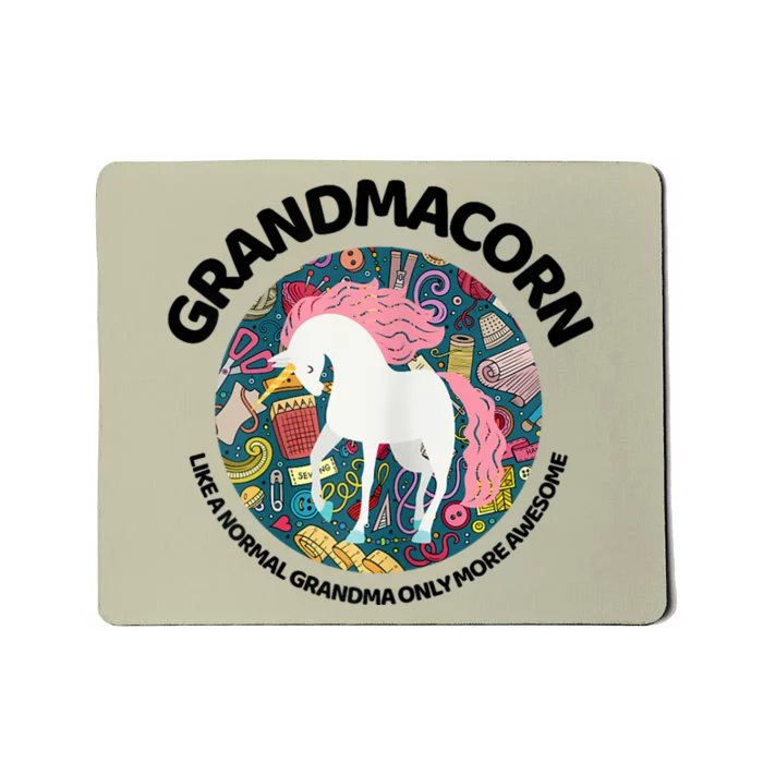 Grandmacorn Like A Grandma Only Awesome Sewing Unicorn Gift Mousepad