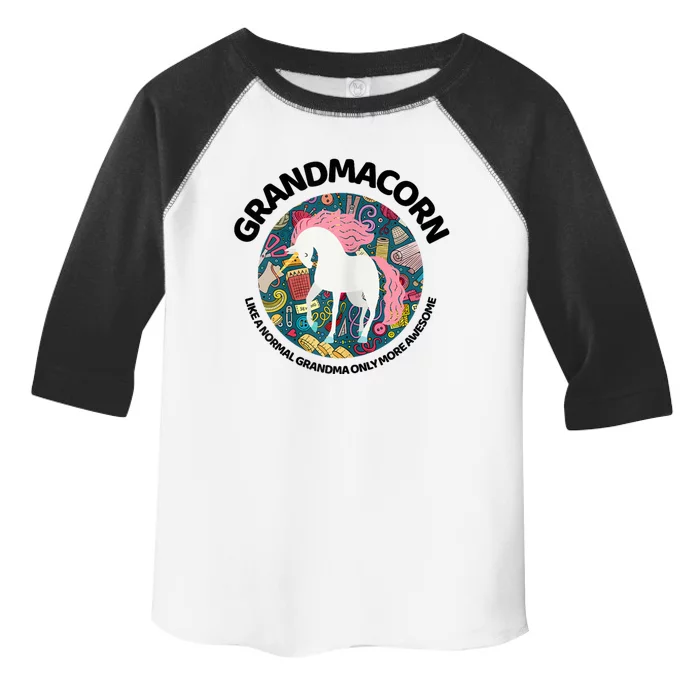 Grandmacorn Like A Grandma Only Awesome Sewing Unicorn Gift Toddler Fine Jersey T-Shirt