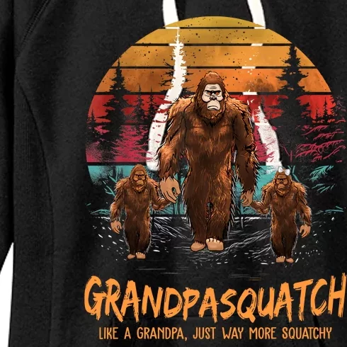 Grandpasquatch Like A Grandpa Just Way More Squatchy Retro Women's Fleece Hoodie