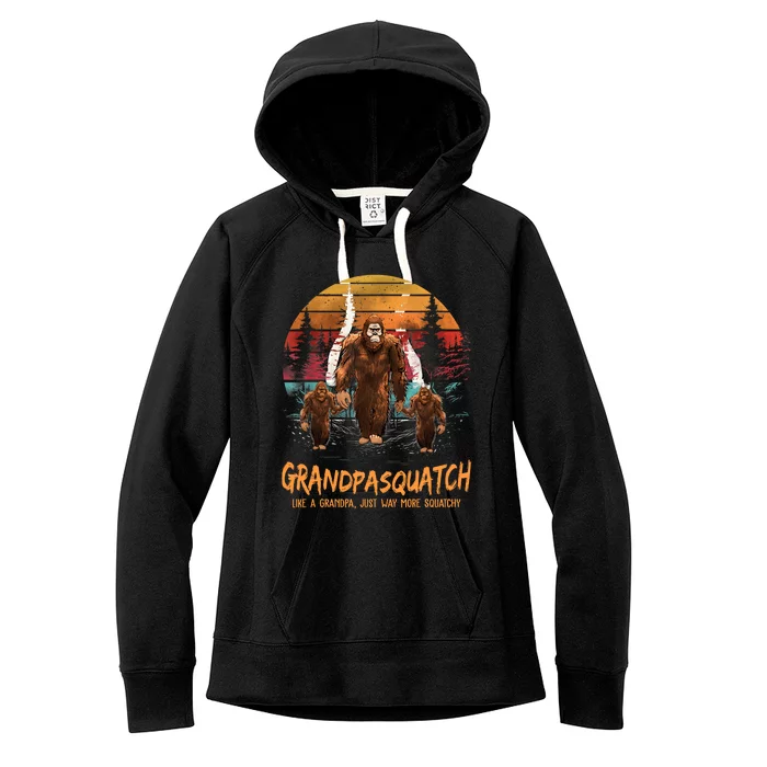 Grandpasquatch Like A Grandpa Just Way More Squatchy Retro Women's Fleece Hoodie