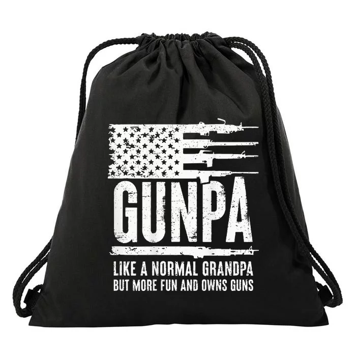 Gunpa Like A Normal Grandpa But More Fun & Owns Guns Drawstring Bag