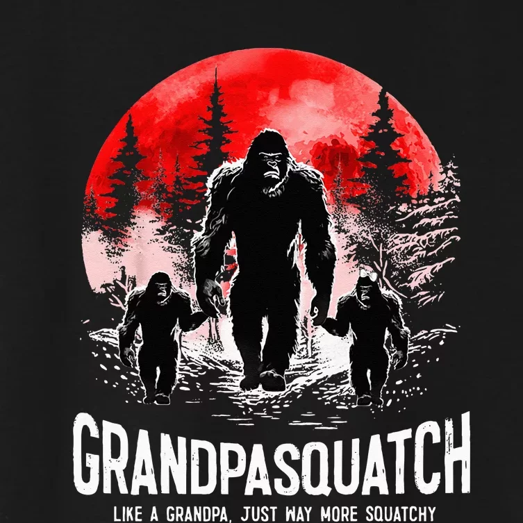 Grandpasquatch Like A Grandpa Just Way More Squatchy Funny Women's Crop Top Tee