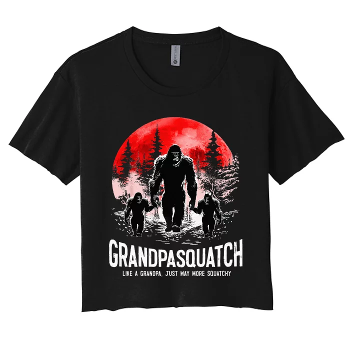 Grandpasquatch Like A Grandpa Just Way More Squatchy Funny Women's Crop Top Tee