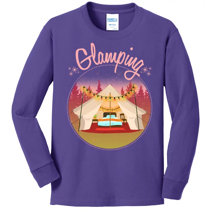 Glamping Fancy Camping Kids Long Sleeve Shirt