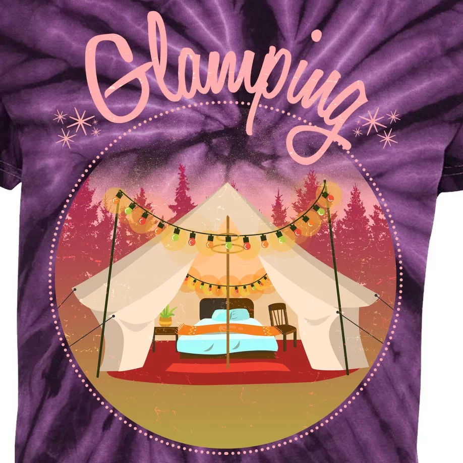 Glamping Fancy Camping Kids Tie-Dye T-Shirt