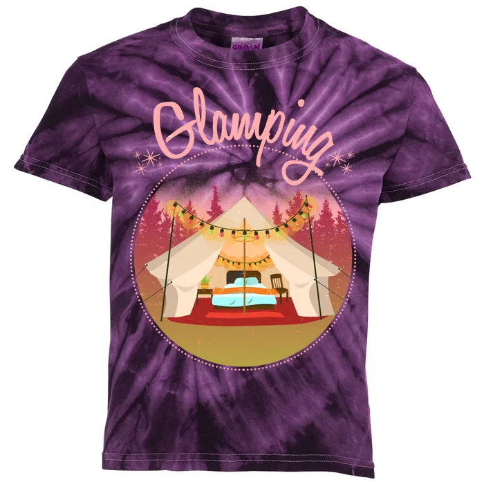 Glamping Fancy Camping Kids Tie-Dye T-Shirt