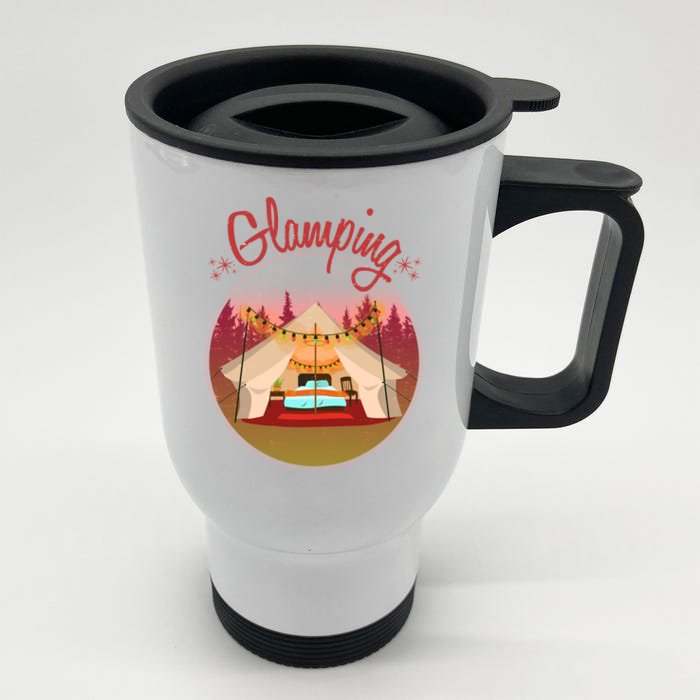 Glamping Fancy Camping Front & Back Stainless Steel Travel Mug