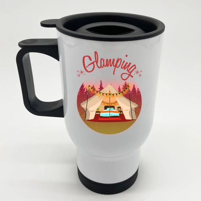 Glamping Fancy Camping Front & Back Stainless Steel Travel Mug