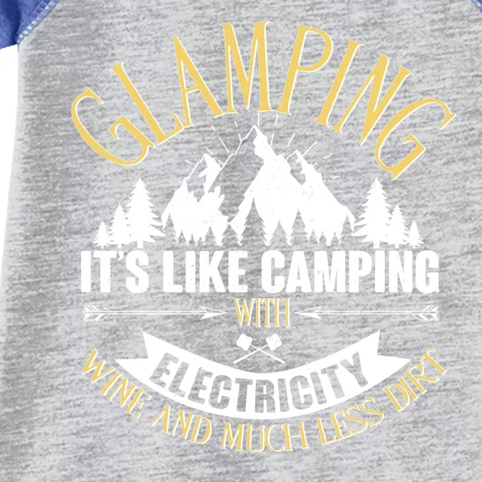 Glamping It's Like Camping with Electricity Infant Baby Jersey Bodysuit