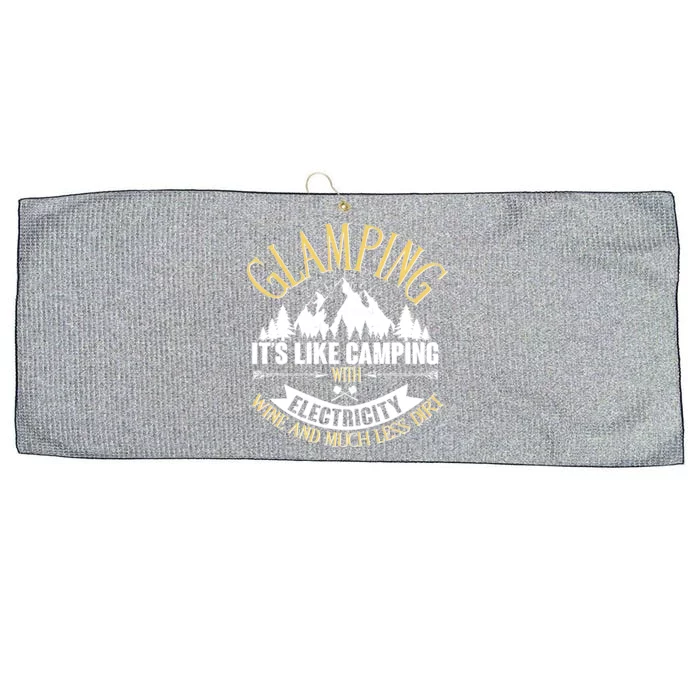 Glamping It's Like Camping with Electricity Large Microfiber Waffle Golf Towel