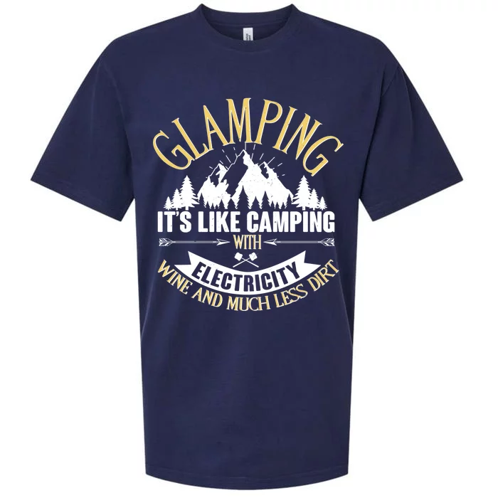 Glamping It's Like Camping with Electricity Sueded Cloud Jersey T-Shirt