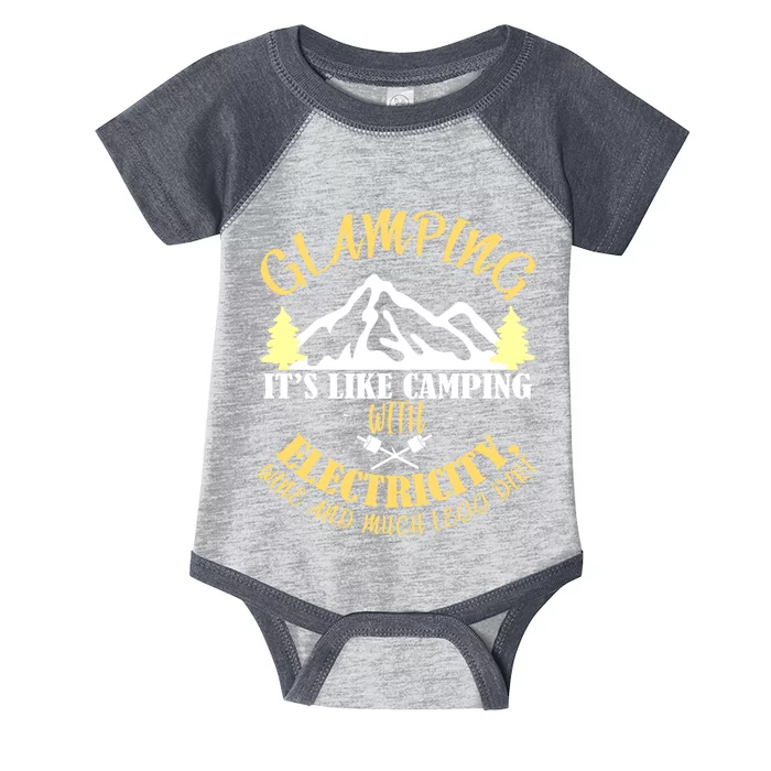 Glamping Like Camping With Electricity Wine Less Dirt Infant Baby Jersey Bodysuit